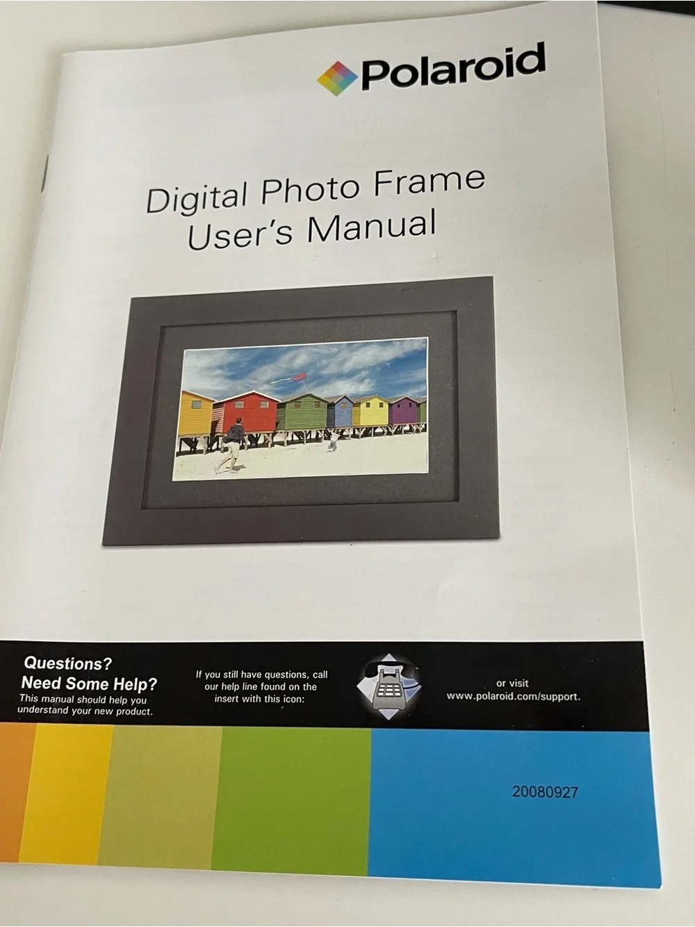 Polaroid 7” Digital Photo Picture Frame Black Brown